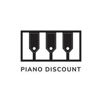 illustrazione astratto moderno musica pianoforte Nota cartello con sconto etichetta prezzo logo design modello. arancia colori. colato su orizzontale bianca sfondo vettore