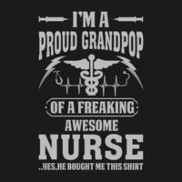 io sono un' orgoglioso nonno di un' impazzito eccezionale infermiera camicia infermiera nonno t camicia regalo per nonno vettore