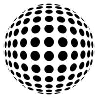 astratto decorativo tratteggiata palla isolato. icona vettore illustrazione