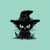 spaventoso Halloween nero gatto vettore illustrazione