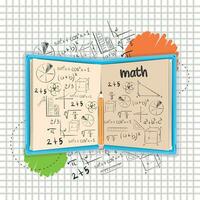 isolato Aperto libro con matematico formule matematica classe concetto vettore