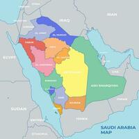 Arabia arabia carta geografica modello vettore