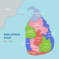 Sri Lanka carta geografica modello vettore