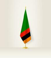 Zambia bandiera su un' bandiera In piedi. vettore
