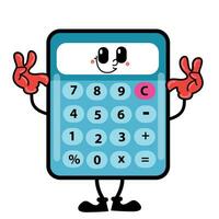 adorabile calcolatrice compagni carino cartone animato calcolatrice personaggi vettore