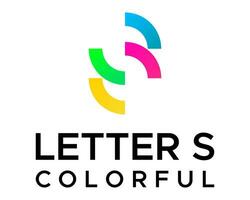 colorato geometrico semplice lettera S monogramma tecnologia logo design. vettore