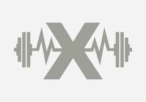 lettera X fitness Palestra logo. fitness logotipo simbolo vettore