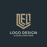 iniziale EL logo scudo guardia forme logo idea vettore