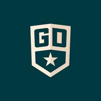 iniziale gd logo stella scudo simbolo con semplice design vettore