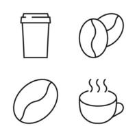 modificabile impostato icona di caffè, vettore illustrazione isolato su bianca sfondo. utilizzando per presentazione, sito web o mobile App