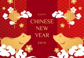 Vettore cinese del maiale di nuovo anno