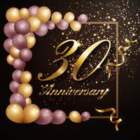 30 anni anniversario celebrazione sfondo banner design con lu vettore