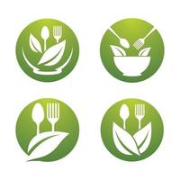 immagini del logo di cibo vegetariano vettore