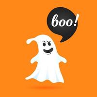 volante halloween divertente spettrale personaggio fantasma dire boo vettore