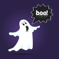 volante halloween divertente spettrale personaggio fantasma dire boo vettore