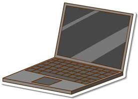 un modello di adesivo con un laptop isolato vettore