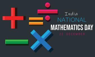 nazionale matematica giorno India. sfondo, striscione, carta, manifesto, modello. vettore illustrazione.