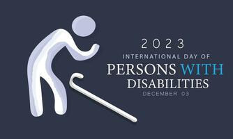 internazionale giorno di persone con disabilità. sfondo, striscione, carta, manifesto, modello. vettore illustrazione.