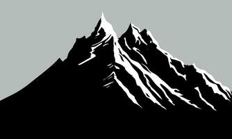 silhouette di montagna. mano disegnato natura silhouette. vettore illustrazione di montagna