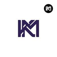 lettera km monogramma logo design vettore