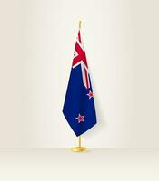 nuovo Zelanda bandiera su un' bandiera In piedi. vettore