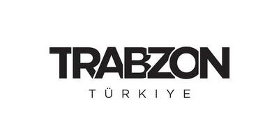 trabzon nel il tacchino emblema. il design Caratteristiche un' geometrico stile, vettore illustrazione con grassetto tipografia nel un' moderno font. il grafico slogan scritta.