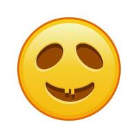 pauroso Halloween viso grande dimensione di giallo emoji Sorridi vettore