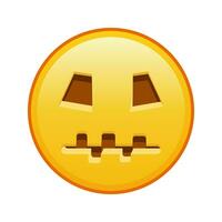 pauroso Halloween viso grande dimensione di giallo emoji Sorridi vettore