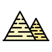 storia piramide icona vettore piatto