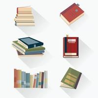 libri ambientati in stile design piatto. simboli di apprendimento concept.vector illustrazione. vettore