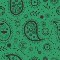 verde bandana fazzoletto paisley tessuto patchwork astratto vettore senza soluzione di continuità modello