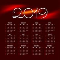 Disegno di calendario colorato astratto Capodanno 2019 vettore