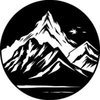 montagne - minimalista e piatto logo - vettore illustrazione