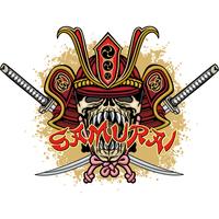 segno del teschio samurai vettore