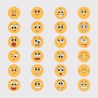 emoticon gialle con espressioni dei cartoni animati vettore