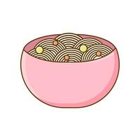 kawaii tagliatelle Cinese coreano. vettore illustrazione isolato