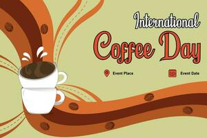 modello internazionale caffè giorno con retrò temi illustrazione 2.2 vettore