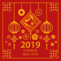 Capodanno cinese 2019 vettoriale