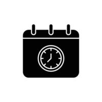 calendario orologio icona. solido icona vettore