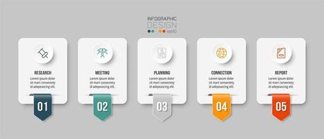 modello di business infografica con design passo o opzione. vettore