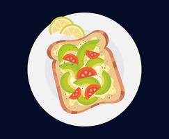 Illustrazione di toast di avocado vettore