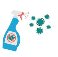 distributore di bottiglie con proposta di disinfezione per uccidere mers-cov, covid-19, romanzo coronavirus, 2019-ncov, illustrazione vettoriale