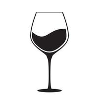 bicchiere pieno di vino rosso icona illustrazione vettoriale