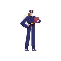 personaggio avatar giovane poliziotta vettore