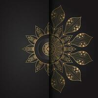 nero e d'oro pendenza lusso mandala design vettore