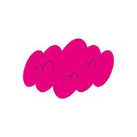 disegno vettoriale isolato a forma di nuvola rosa