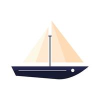 icona di stile piatto nave barca a vela vettore
