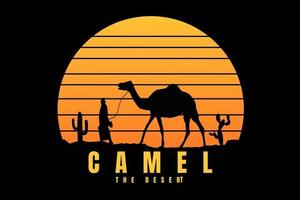 t-shirt silhouette cammello il dolce natura vettore