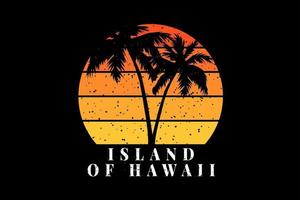 t-shirt spiaggia silhouette albero di cocco isola delle hawaii
