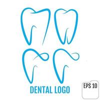 loghi della clinica odontoiatrica impostati logo dello studio dentistico vettore